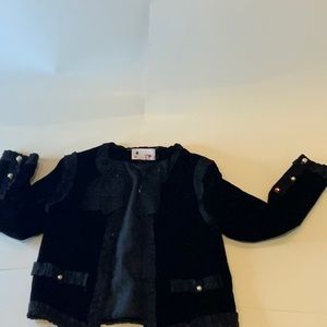 Black velvet coat for kids never worn